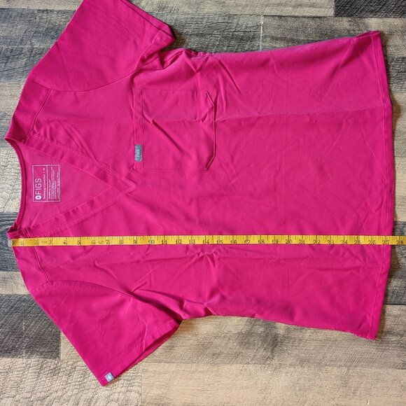 Figs Catarina Scrubs Top Shocking Pink Medium Shirt - Picture 5 of 7